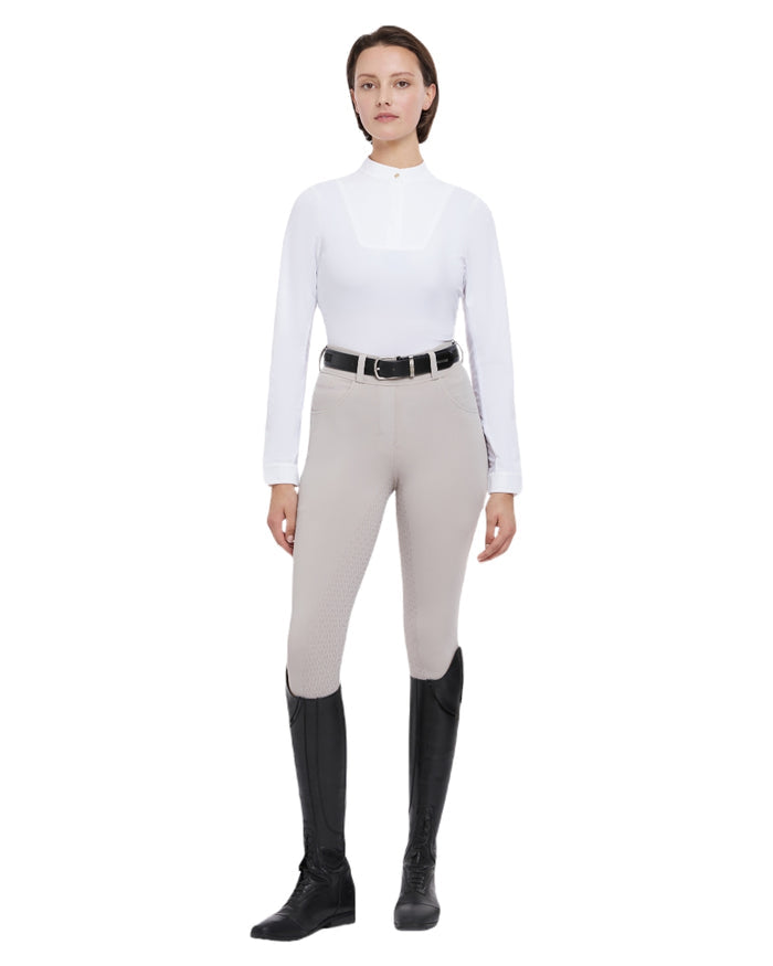 Stone coloured LeMieux Womens Demi Breggings on white background #colour_stone