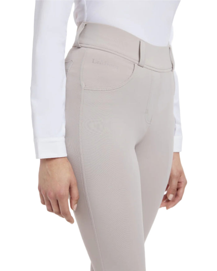 Stone coloured LeMieux Womens Demi Breggings on white background #colour_stone