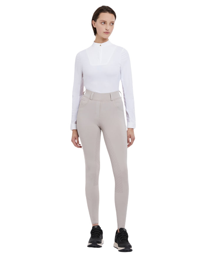 Stone coloured LeMieux Womens Demi Breggings on white background #colour_stone