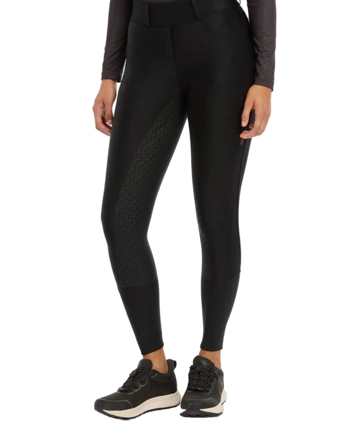 Black coloured LeMieux Womens Demi Breggings on white background colour_black