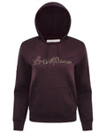 Damson coloured LeMieux Womens Elspeth Hoodie on white background #colour_damson