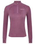 Mallow coloured LeMieux Frances Quarter Zip Fleece on white background #colour_mallow