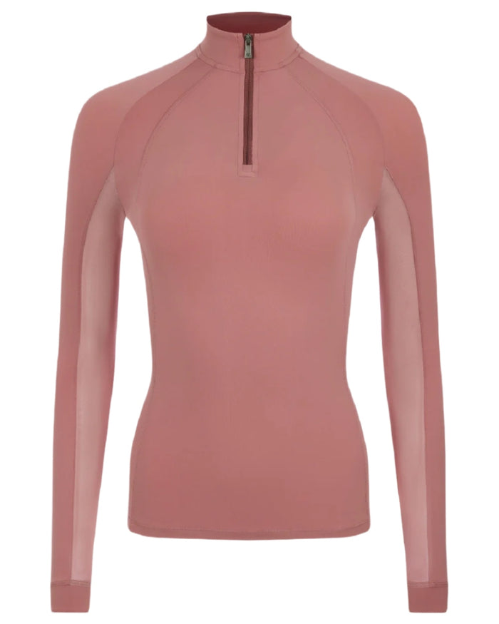 Peony coloured LeMieux Womens Halle Lightweight Base Layer on white background #colour_peony