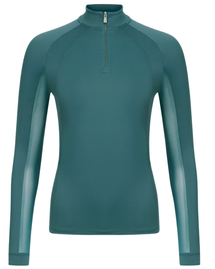 Jungle coloured LeMieux Womens Halle Lightweight Base Layer on white background #colour_jungle