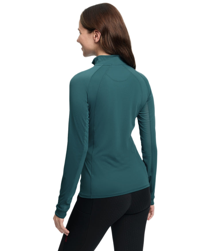 Jungle coloured LeMieux Womens Halle Lightweight Base Layer on white background #colour_jungle