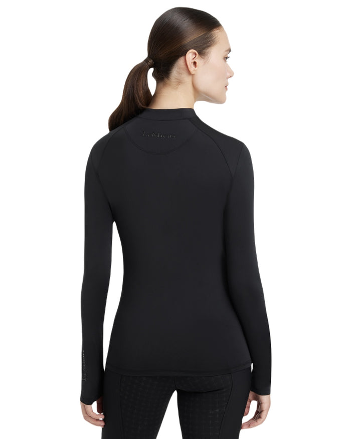 Black coloured LeMieux Womens Heyden Lightweight Base Layer on white background #colour_black