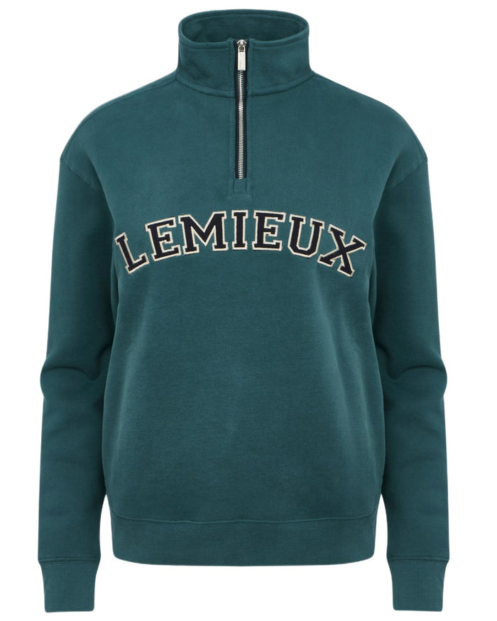 Jungle coloured LeMieux Womens Kelsie Quarter Neck Sweatshirt on white background #colour_jungle