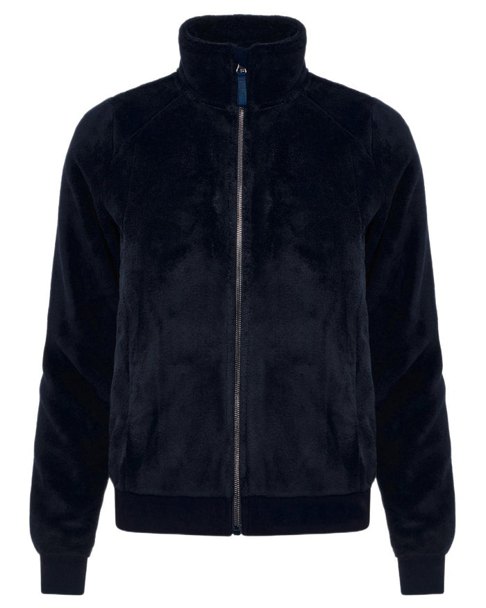 Navy coloured LeMieux Womens Liberty Fleece Zip Through Jacket on white background #colour_navy