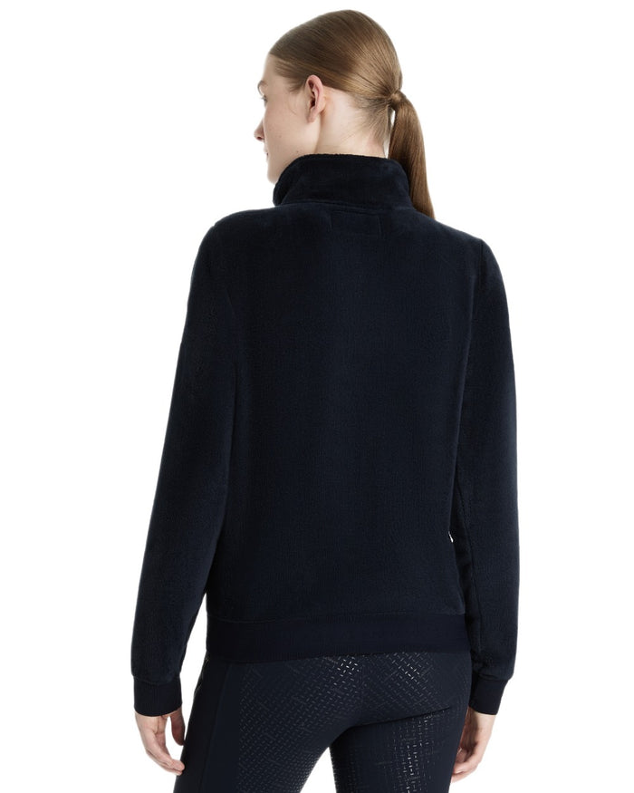 Navy coloured LeMieux Womens Liberty Fleece Zip Through Jacket on white background #colour_navy