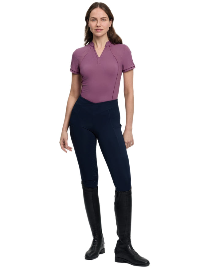 Mallow coloured LeMieux Womens Lisa Mesh Base Layer on white background #colour_mallow