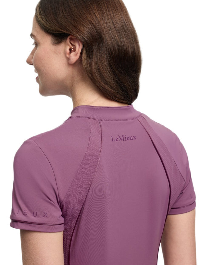 Mallow coloured LeMieux Womens Lisa Mesh Base Layer on white background #colour_mallow