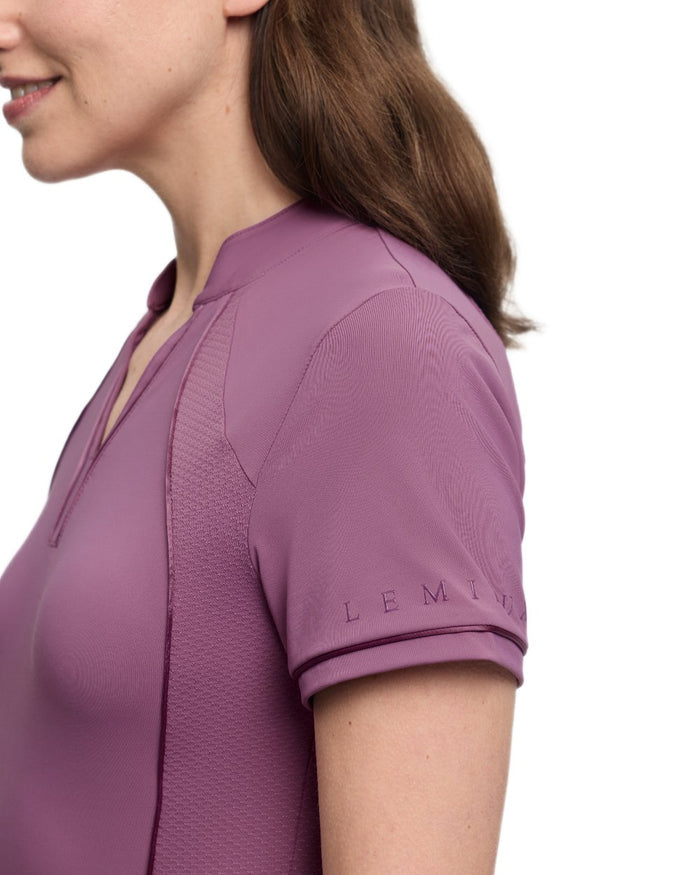 Mallow coloured LeMieux Womens Lisa Mesh Base Layer on white background #colour_mallow