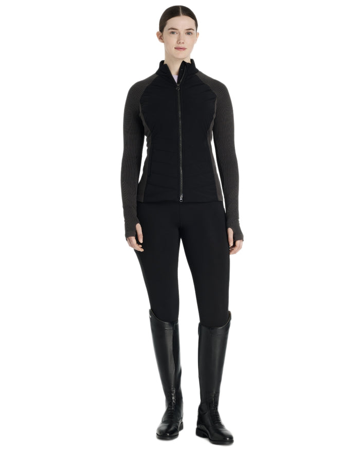 Black coloured LeMieux Womens Maddie Jacket on white background #colour_black