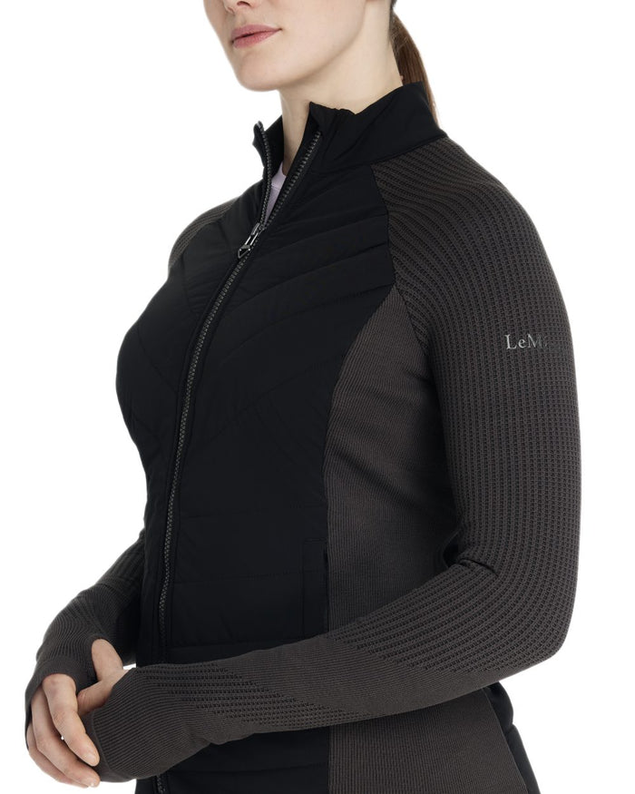 Black coloured LeMieux Womens Maddie Jacket on white background #colour_black