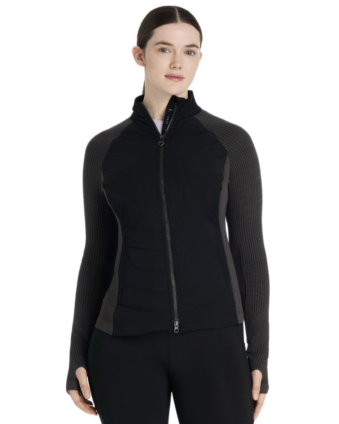 Black coloured LeMieux Womens Maddie Jacket on white background #colour_black