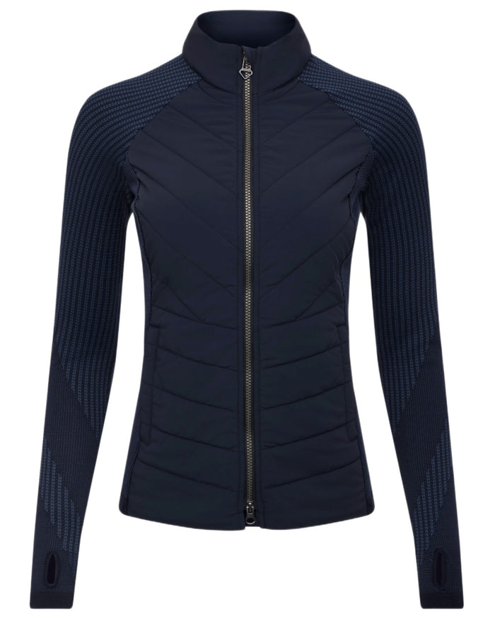 Navy coloured LeMieux Womens Maddie Jacket on white background #colour_navy