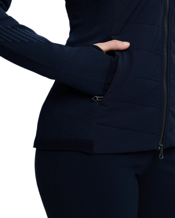 Navy coloured LeMieux Womens Maddie Jacket on white background #colour_navy