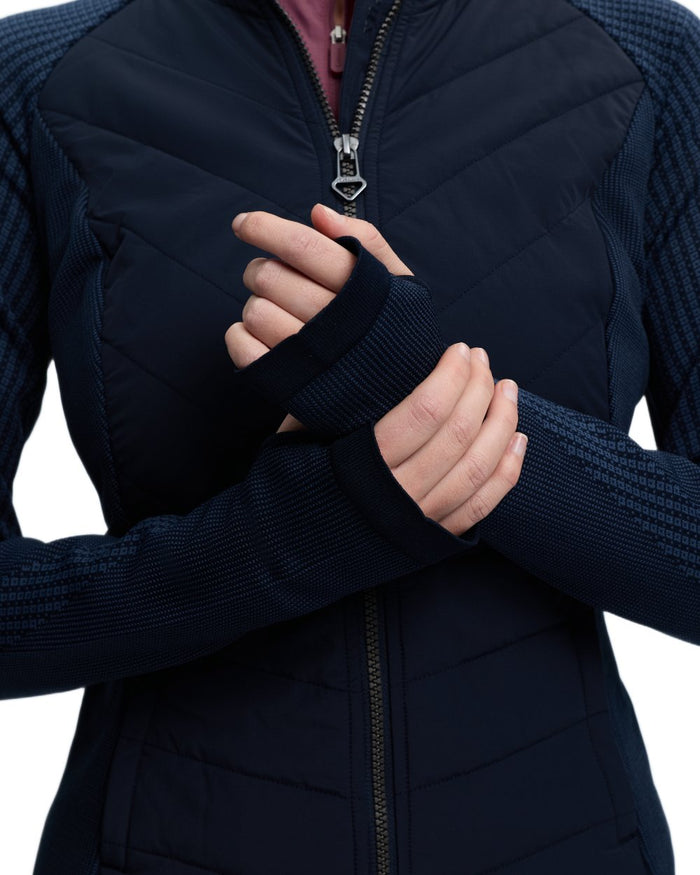 Navy coloured LeMieux Womens Maddie Jacket on white background #colour_navy