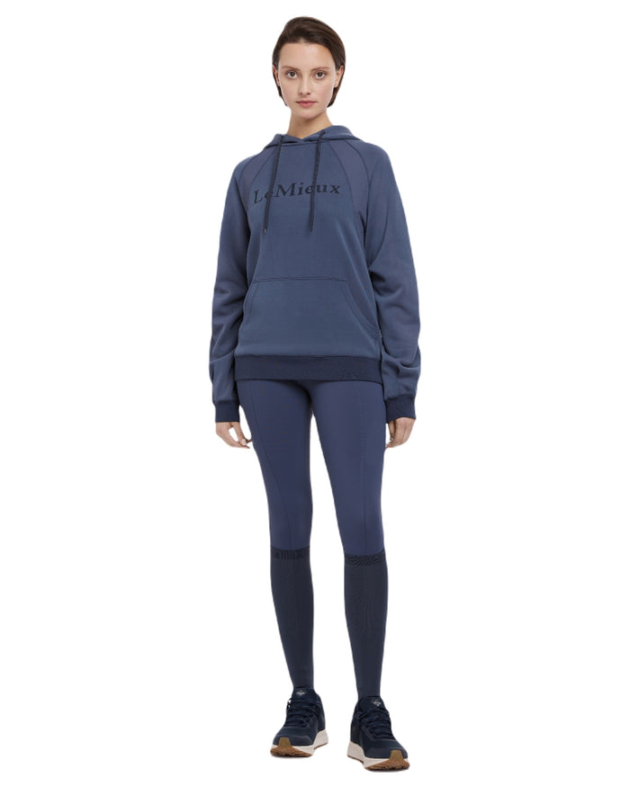 Dusk Blue coloured LeMieux Womens Nadine Hoodie on white background #colour_dusk-blue