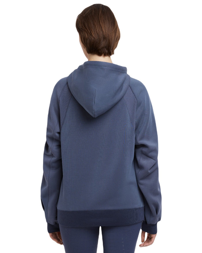 Dusk Blue coloured LeMieux Womens Nadine Hoodie on white background #colour_dusk-blue