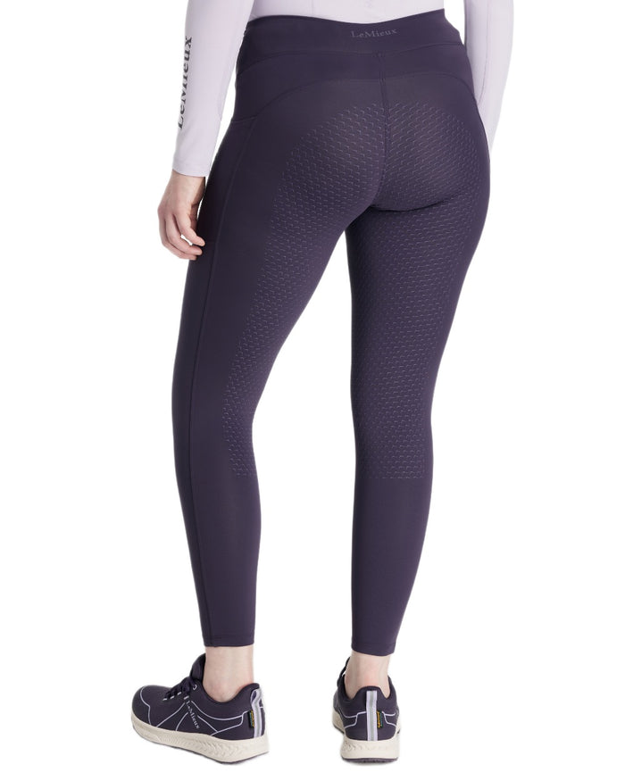 Juniper coloured LeMieux Womens Natalie Brushed Pull On Breeches on white background #colour_juniper
