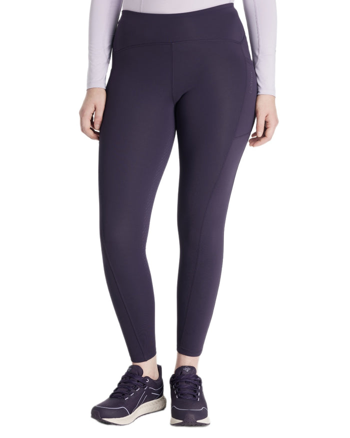 Juniper coloured LeMieux Womens Natalie Brushed Pull On Breeches on white background #colour_juniper