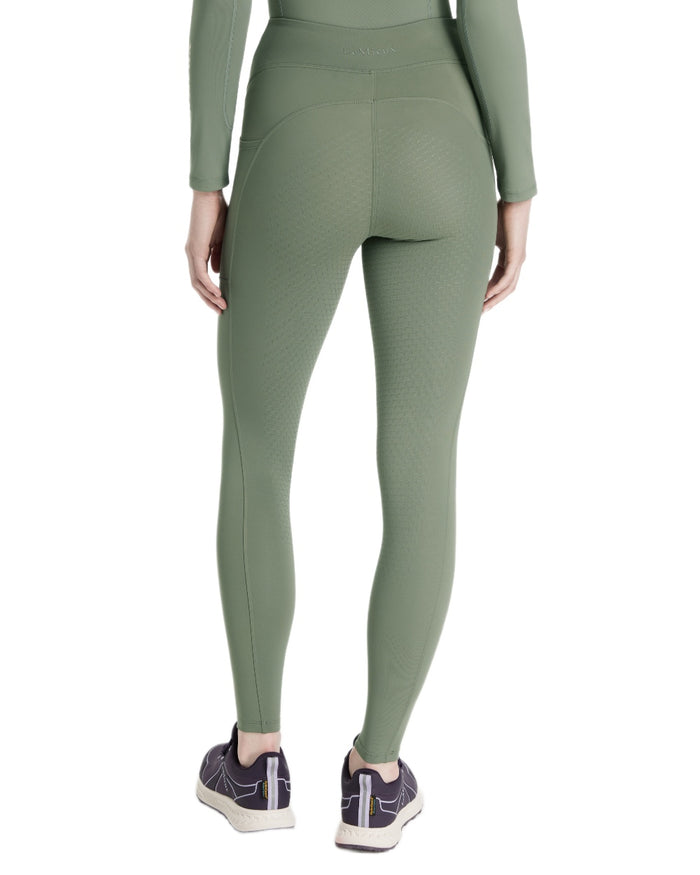 Rosemary coloured LeMieux Womens Natalie Brushed Pull On Breeches on white background #colour_rosemary