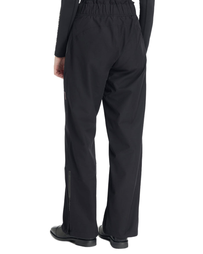 Black coloured LeMieux Womens Stormwear Waterproof Trousers on white background #colour_black
