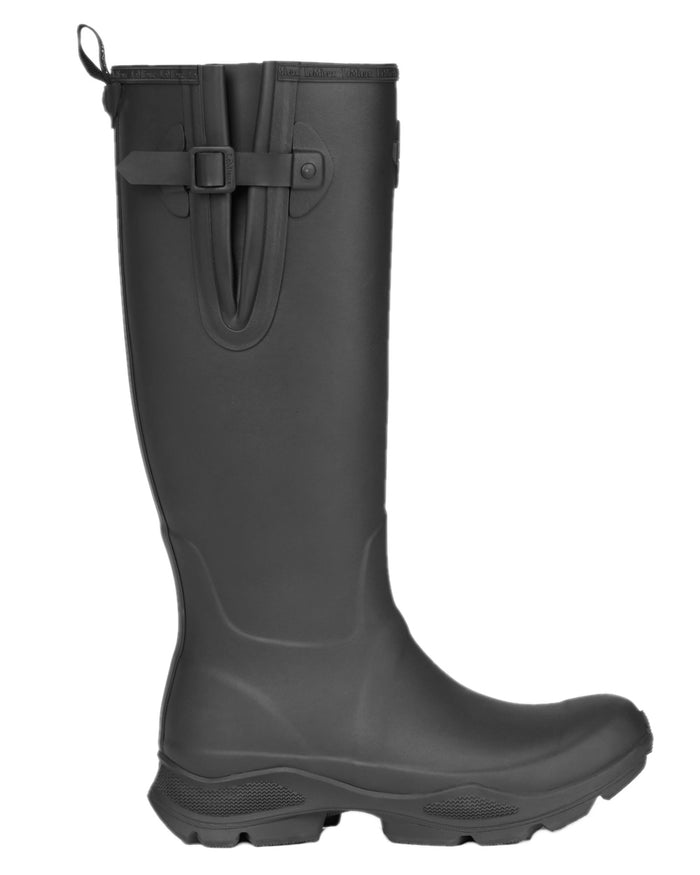 Black Coloured LeMieux Womens Ultra Stride Wellington Boots on white background #colour_black