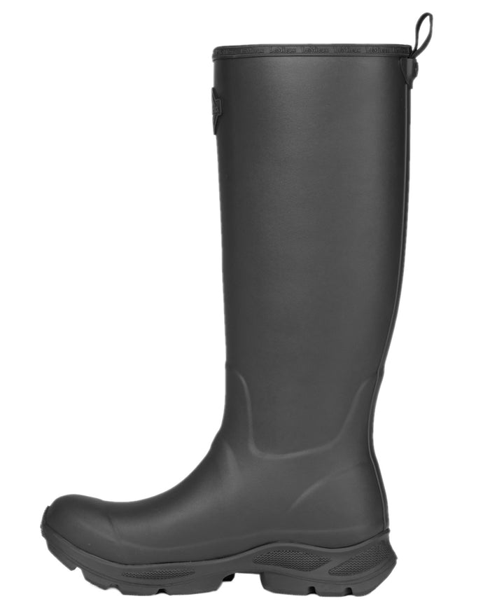 Black Coloured LeMieux Womens Ultra Stride Wellington Boots on white background #colour_black