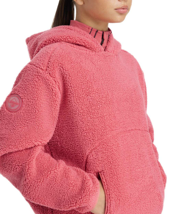 Cranberry coloured LeMieux Young Rider Avalon Hoodie on white background #colour_cranberry