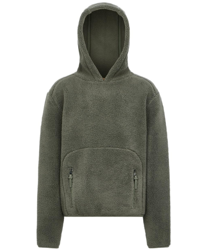 Rosemary coloured LeMieux Young Rider Avalon Hoodie on white background #colour_rosemary