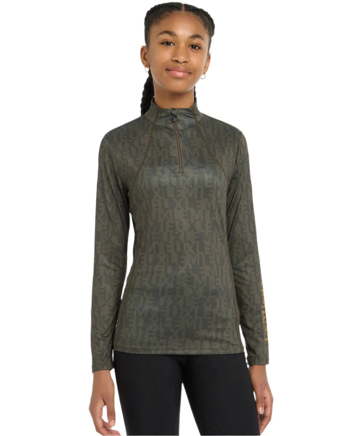 Alpine Coloured LeMieux Young Rider Casey Base Layer On A White Background #colour_alpine