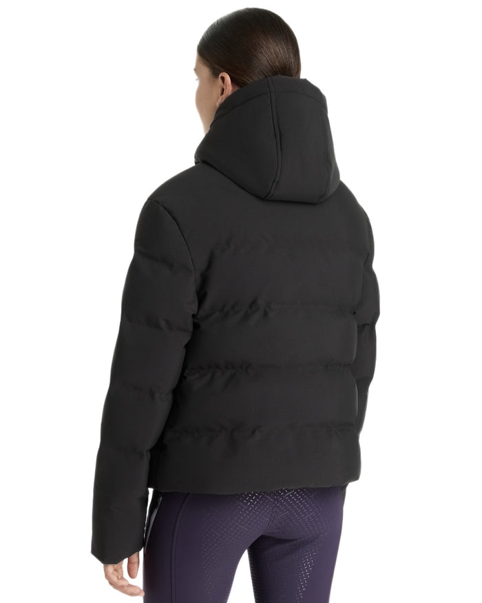 Black coloured LeMieux Young Rider Daisy Waterproof Coat on white background #colour_black