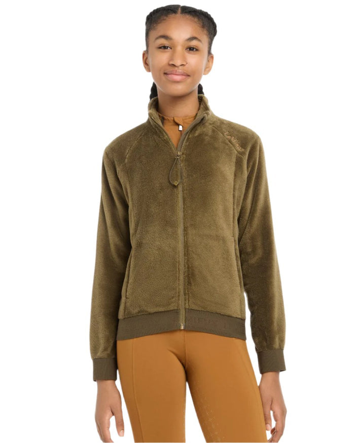Alpine Coloured LeMieux Young Rider Libby Fleece Jacket On A White Background #colour_alpine