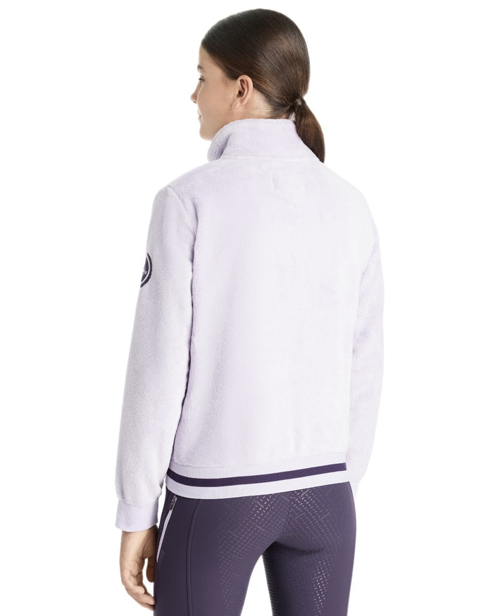 Lilac Coloured LeMieux Young Rider Libby Fleece Jacket On A White Background #colour_lilac