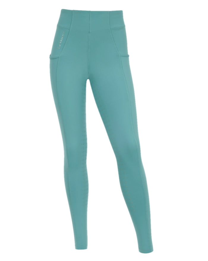 Lagoon coloured LeMieux Young Rider Orla Pull Ons on white background #colour_lagoon