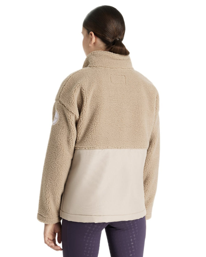 Almond coloured LeMieux Young Rider Tammy Teddy Fleece on white background #colour_almond