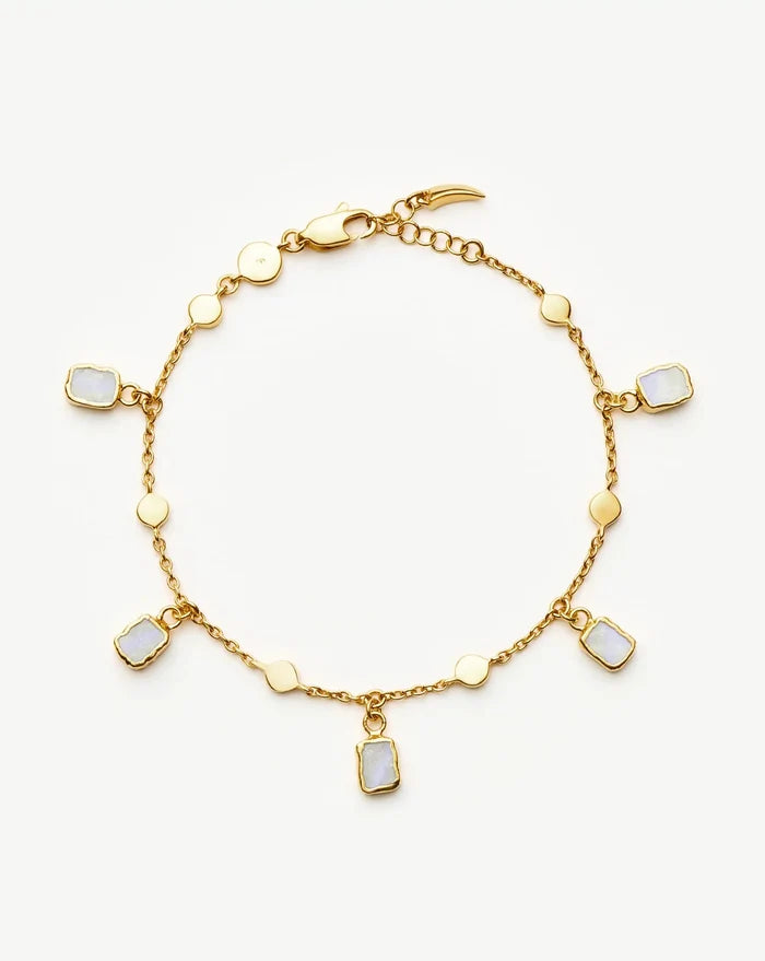 Lena Charm Bracelet | 18ct Gold Plated/Rainbow Moonstone Bracelets Missoma