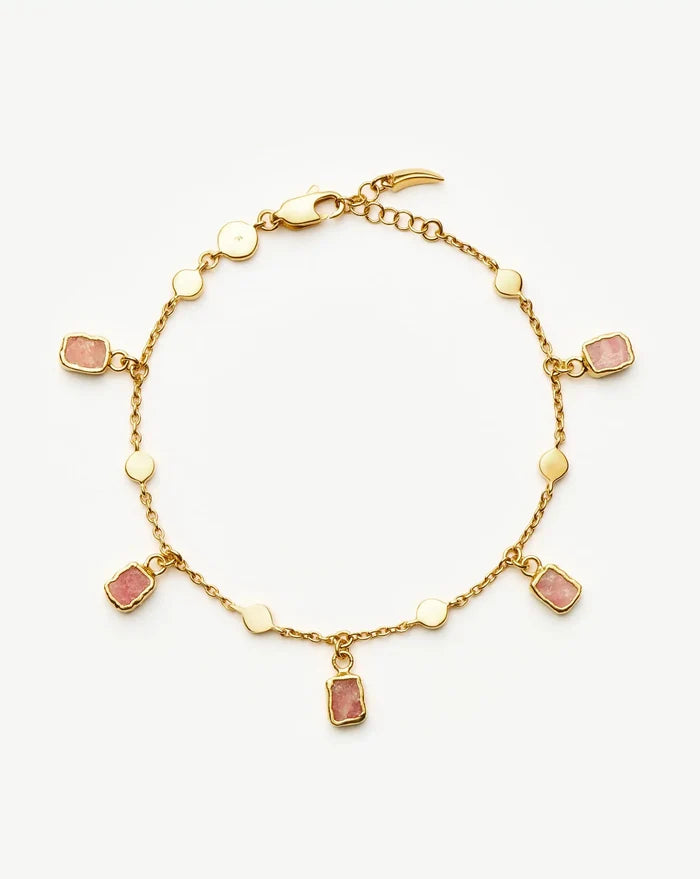 Lena Charm Bracelet | 18ct Gold Plated/Rhodochrosite Bracelets Missoma