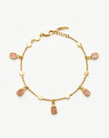 Lena Charm Bracelet | 18ct Gold Plated/Rhodochrosite Bracelets Missoma