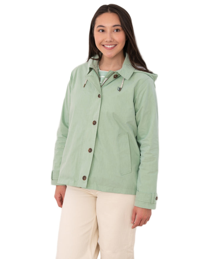 Mint coloured Lighthouse Ladies Blair Coat on white background #colour_mint