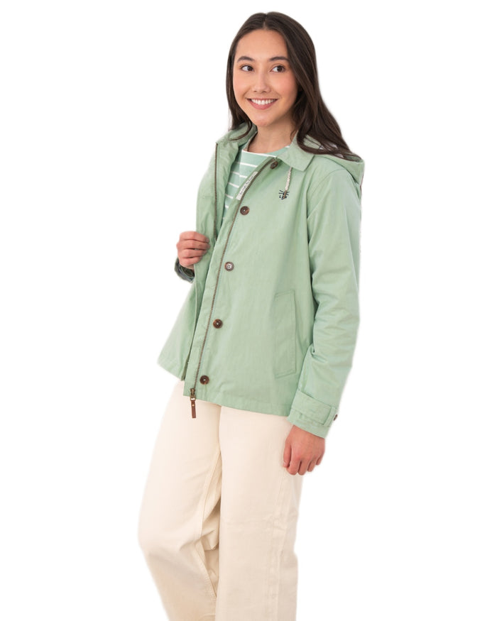 Mint coloured Lighthouse Ladies Blair Coat on white background #colour_mint