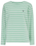 Soft Pistachio Stripe coloured Lighthouse Ladies Causeway II Top on white background #colour_soft-pistachio-stripe