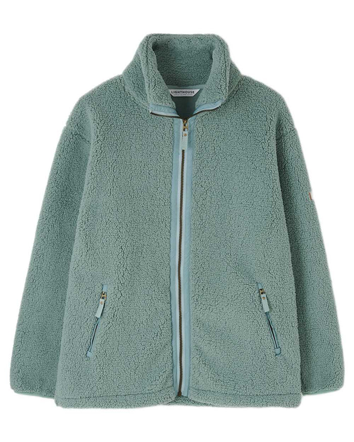 Sage coloured Lighthouse Ladies Cobh Full Zip Fleece Jacket on white background #colour_sage