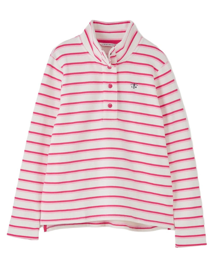 Pink Stripe coloured Lighthouse Ladies Haven Jersey on white background #colour_pink-stripe