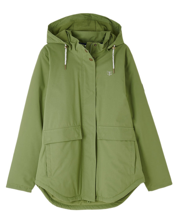 Sea Kelp coloured Lighthouse Ladies Tess Coat on white background #colour_sea-kelp