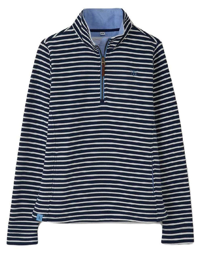 Midnight Stripe coloured Lighthouse Shore Jersey Top on white background #colour_midnight-stripe