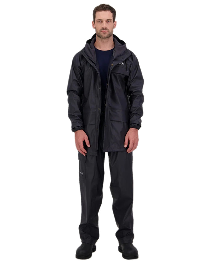 Navy Coloured Line 7 Mens Aqua Max Waterproof Jacket on white background #colour_navy