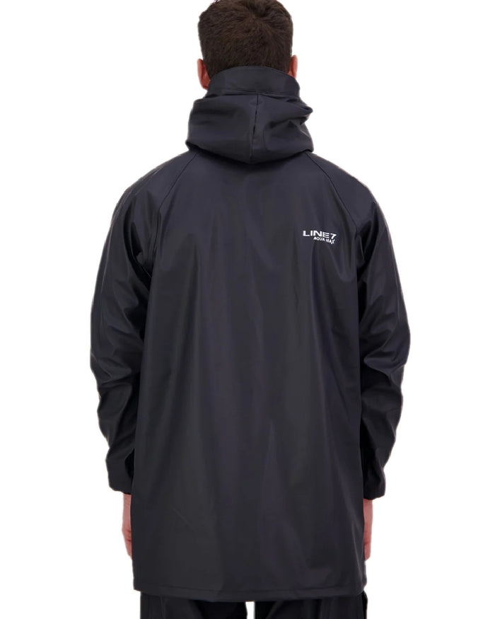 Navy Coloured Line 7 Mens Aqua Max Waterproof Jacket on white background #colour_navy